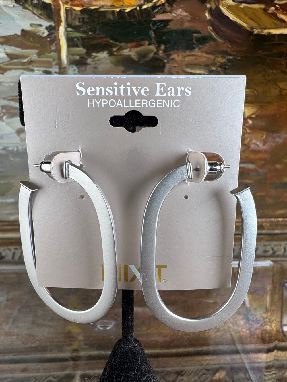 0592- mixit Hypoallergenic Silver Hoop Earrings